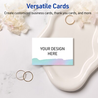 Avery Watercolors Business Cards, 2" x 3.5", Matte White, 80/Pack (19479399994)