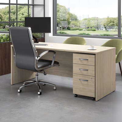 Bush Business Furniture Studio C 72W Office Desk with Drawers, Natural Elm (STC013NESU)