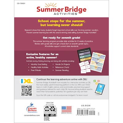 Summer Bridge Activities Grades 6 - 7 Activity Book (705521)