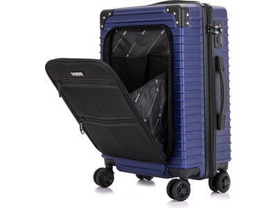 DUKAP Tour 20" Hardside Carry-On Suitcase, 4-Wheeled Spinner, TSA Checkpoint Friendly, Blue (DKTOU00S-BLU)