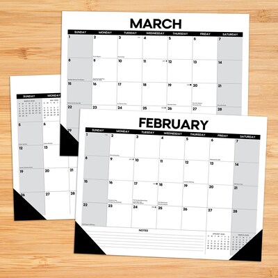 2026 Willow Creek Basic 22 x 17 Monthly Desk Pad Calendar, Black/White (57209)