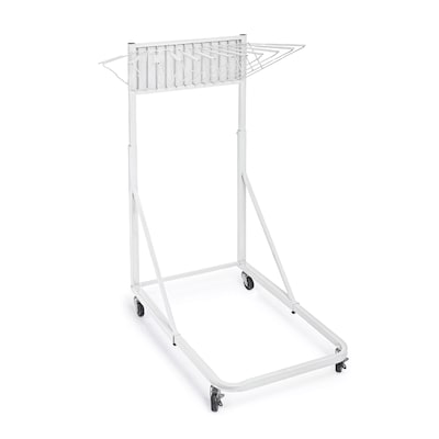 AdirOffice Metal Mobile File Cart with Lockable Wheels, White (613-WHI-KIT1)