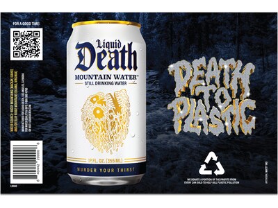 Liquid Death Mountain Water, 12 fl. oz., 6 Cans/Box, 4 Boxes/Carton (LD-12-4x6pk)
