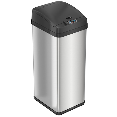 iTouchless Stainless Steel Sensor Trash Can with Wide Lid Opening and AbsorbX Odor Control System, 1