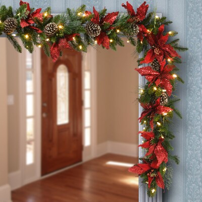 National Tree Company 9 Decorative Collection Garland with Clear Lights (DC3-355-9B)