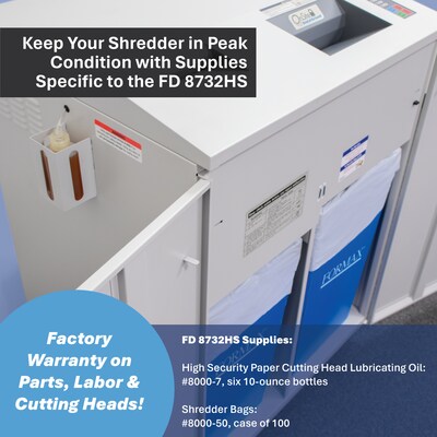 Formax 8732HS Cross-Cut Paper/Optical Media High-Security Office Shredder (FD8732HS)