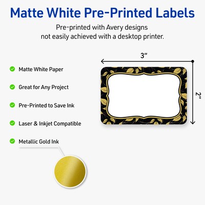 Avery Rectangle Laser/Inkjet Multipurpose Labels, 2 x 3, White, 80/Pack (19479370927)
