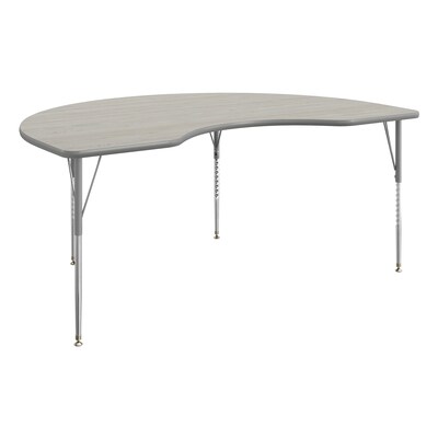 Flash Furniture Wren Kidney Activity Table, 72 x 48, Height Adjustable, Light Gray Top/Silver Frame (XUA4872KDLGTA)