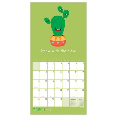 2027 TF Publishing Puns 7 x 7 Monthly Wall Calendar, Multicolored (27-2110)