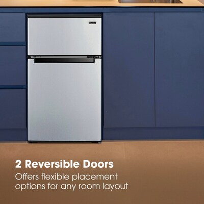 Magic Chef 3.1 Cu. Ft. Energy Star Mini Refrigerator with Top Freezer, Stainless Look (HMDR310SE)