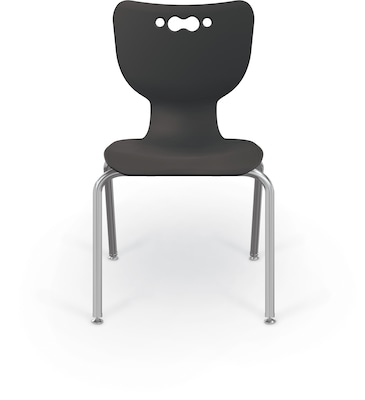 MooreCo 18" Hierarchy Student Chair with 4 Legs, Black/Chrome Base (703673611121)