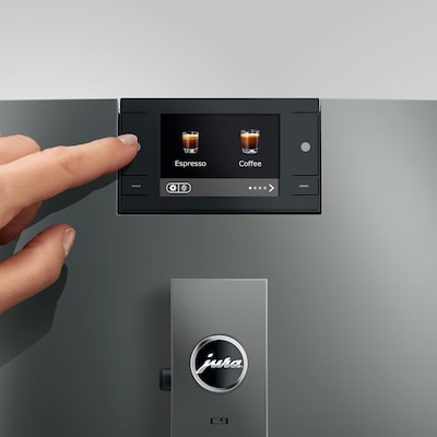 Jura C9 2-Cups Coffee & Espresso Machine Combination, Piano Inox (15751)