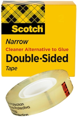 Scotch Permanent Double Sided Tape Refill, 1/2 x 36 yds., 12/Pack (665-12PK)