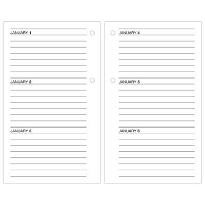 2027 AT-A-GLANCE 6" x 3.5" Daily Calendar Refill Pages, White/Black (E717R-50-27)