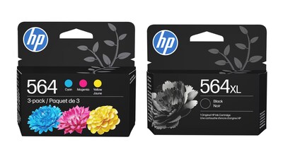 HP 564XL Black High Yield/564 CMY Standard Yield Ink Cartridges (2-pack)
