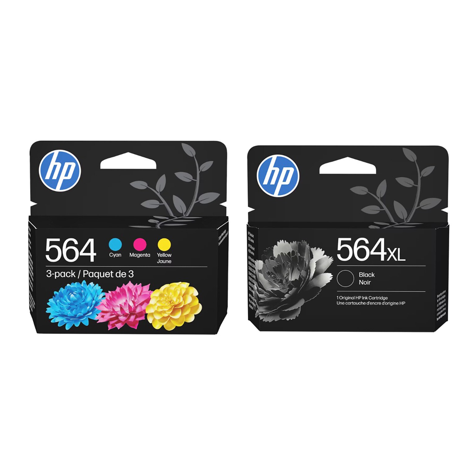 HP 564XL Black High Yield/564 CMY Standard Yield Ink Cartridges (2-pack)