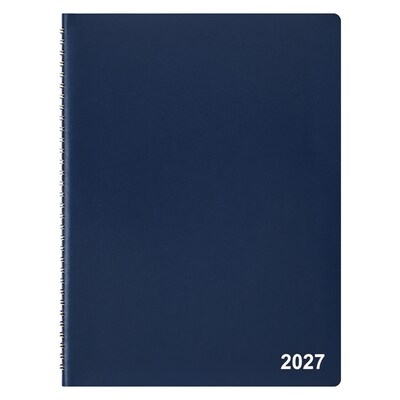 2027 Staples 8 x 11 Weekly & Monthly Appointment Book, Faux Leather Cover, Navy (ST58470-27)