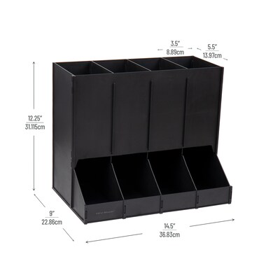 Mind Reader Plastic 4-Compartment Single Serve Coffee Pod Dispenser, 120 Pod Capacity, Black (CPODBK-BLK)
