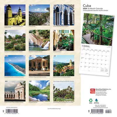 2024 BrownTrout Cuba 12" x 24" Monthly Wall Calendar (9781975462505)