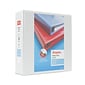 Staples® Heavy Duty 3" 3 Ring View Binder with D-Rings, White, 4/Pack (24693CT)