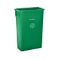 Alpine Industries Polypropylene Recycling Bin with Swing Lid and Dolly, 23-Gallon, Green (ALP477-GRN1-PKD)