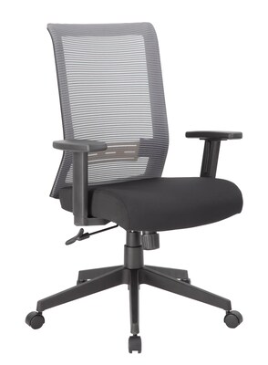 Boss Office Products Ergonomic Mesh Swivel Task Chair, Black/Grey (B6566GY-BK)