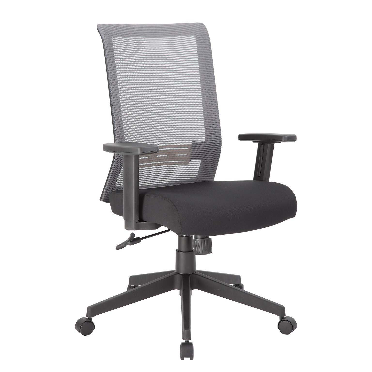 Boss Office Products Ergonomic Mesh Swivel Task Chair, Black/Grey (B6566GY-BK)