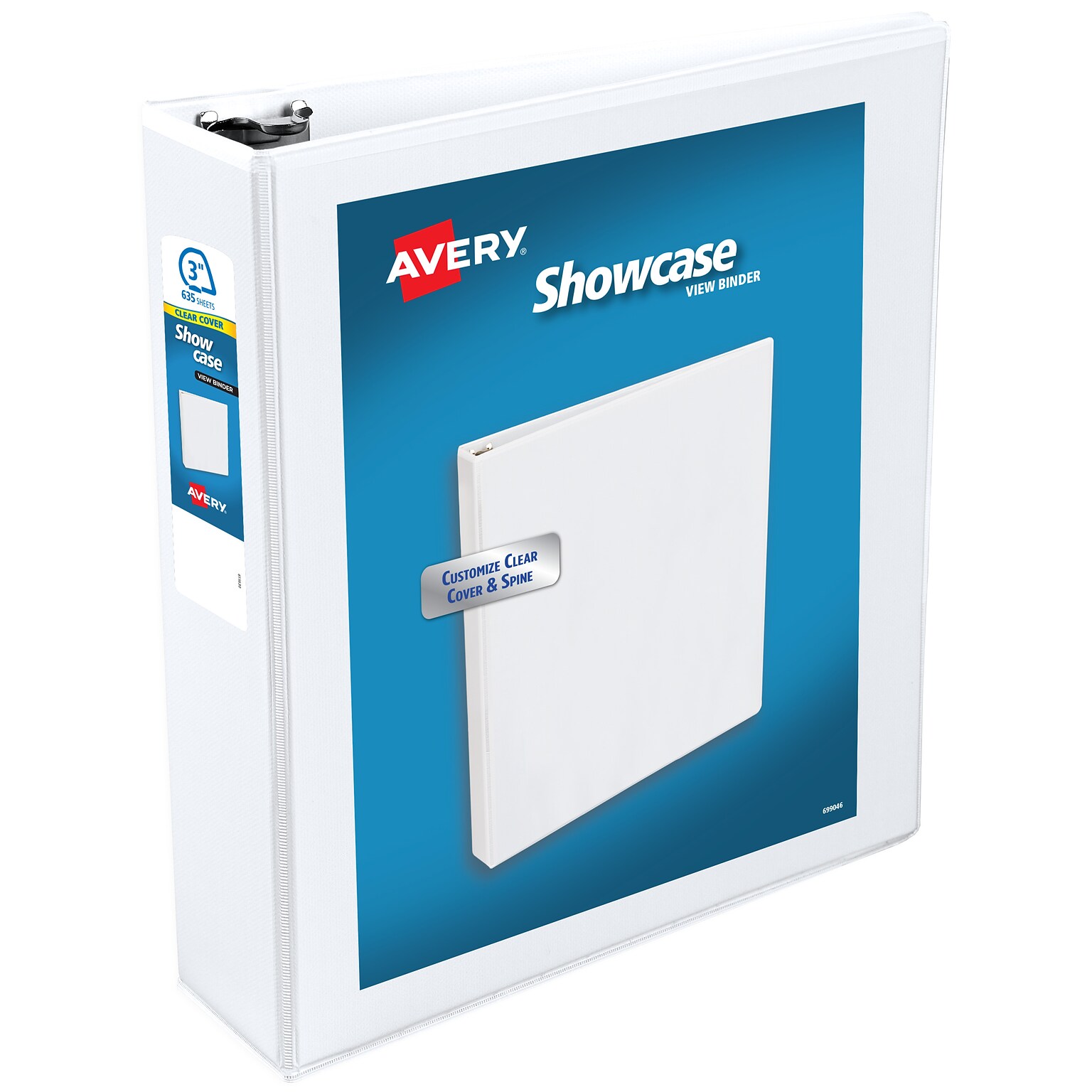 Avery Showcase 3 3-Ring View Binders, Slant Ring, White (19751)