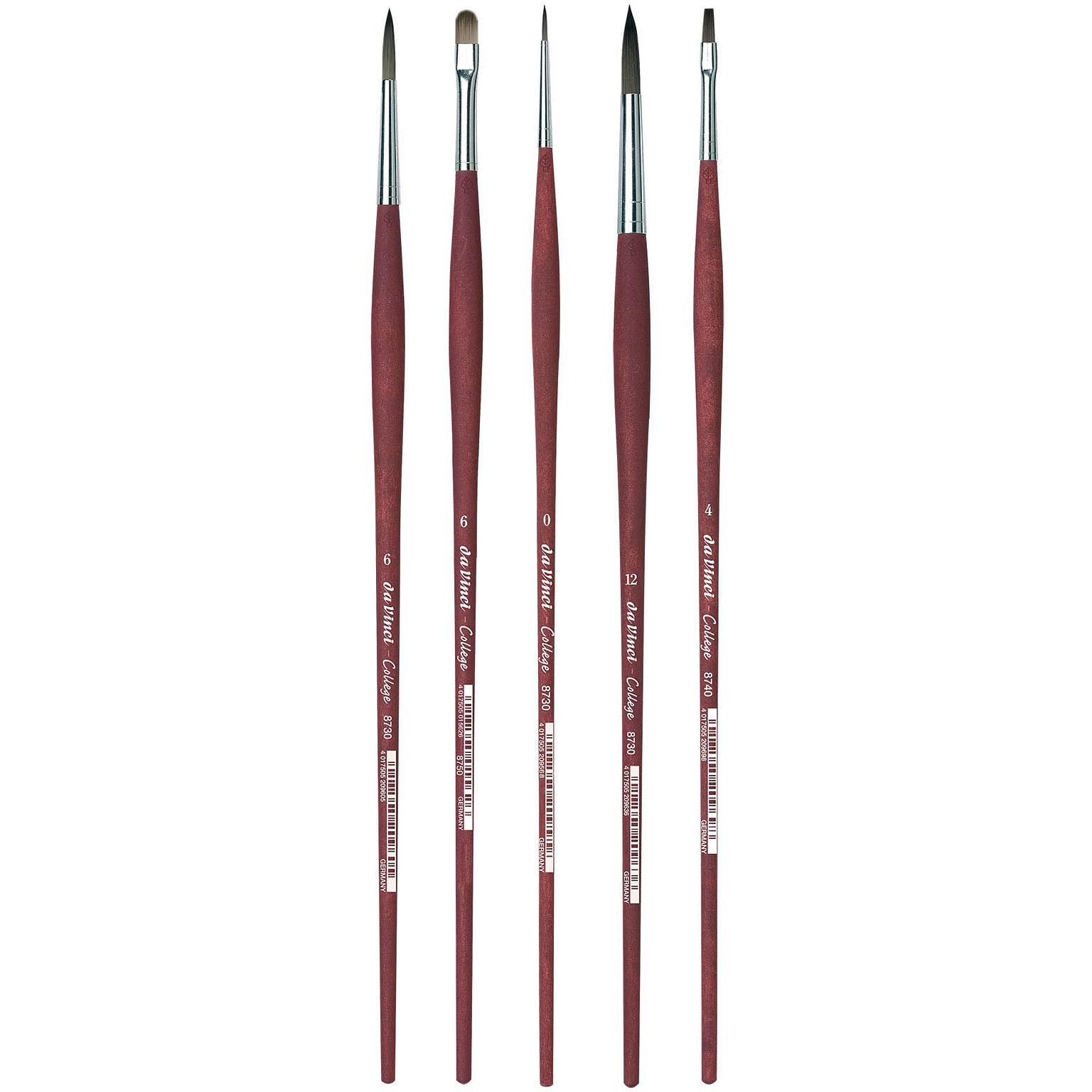 da Vinci Oil and Acrylic Synthetic Variety Brushes, 5/Set (EDROILACRYLKIT1)