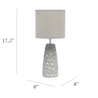 Simple Designs Sculpted Ceramic Table Lamp, Gray (LT2083-GRY)