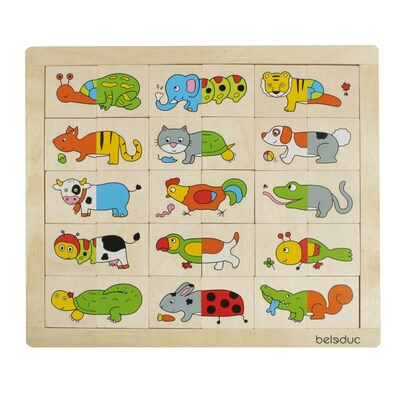 Beleduc Match & Mix Animals Puzzle, 30 Pieces/Pack (PLWB11006)