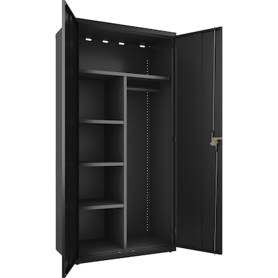 Lorell Fortress Series 72 Steel Wardrobe Cabinet, Black (LLR66966)