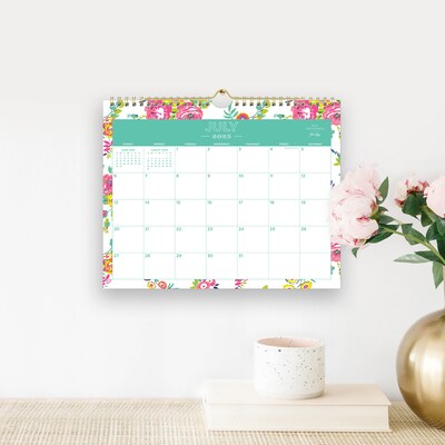 2025-2026 Day Designer for Blue Sky Peyton White 8.75" x 11" Academic Monthly Wall Calendar, Reversible (107936-A26)