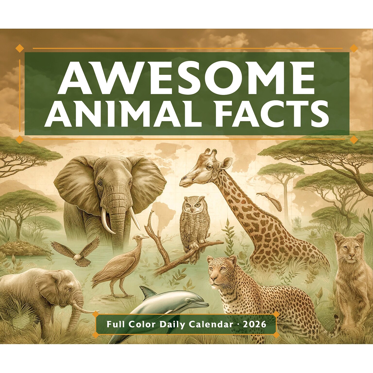 2026 Willow Creek Awesome Animal Facts 6.2 x 5.4 Day-to-Day Calendar (55151)