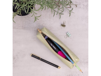 Pukka Pad Haze Faux Leather Zipper Pencil Case, Green (9981(GN)-HZE)