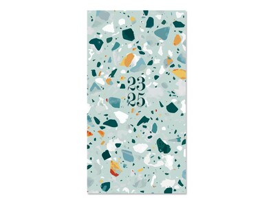 2023-2025 Willow Creek Blue Terrazzo 3.5" x 6.5" Academic Monthly Planner, Paperboard Cover, Multicolor (38628)