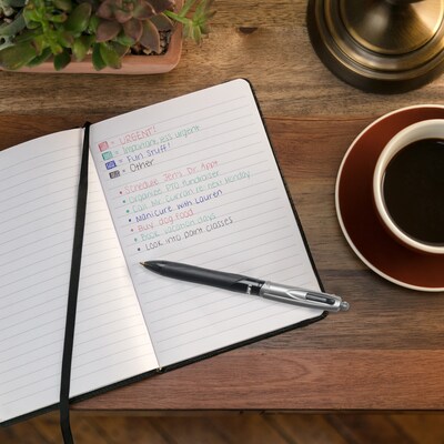 BIC 4-Color Grip Retractable Ballpoint Pen, 1.0mm, Assorted Ink, 12/Pack (MMPG11-AST)