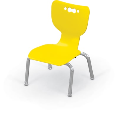 MooreCo 10 Hierarchy Student Chair with 4 Legs, Yellow/Chrome Base (703673561877)