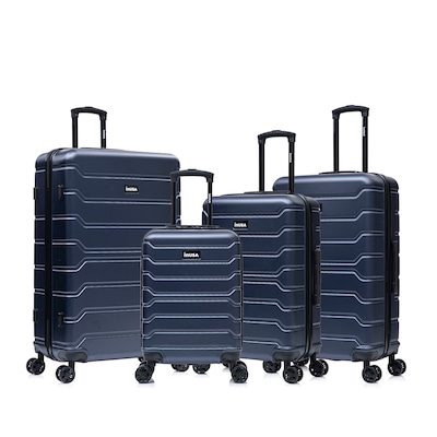 InUSA Trend 4-Piece Hardside Spinner Luggage Set, TSA Checkpoint Friendly, Blue (IUTRESMLXL-BLU)