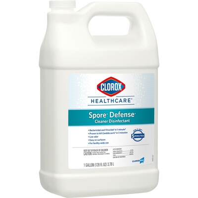 Clorox Healthcare Spore Defense Cleaner Disinfectant, Closed System Refill Bottle, 128 Fl Oz, 4/Pack  (32122)