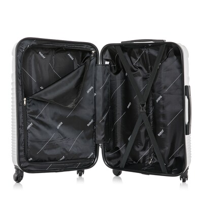 DUKAP Inception 25.98" Hardside Suitcase, 4-Wheeled Spinner, TSA Checkpoint Friendly, Silver (DKINC00M-SIL)
