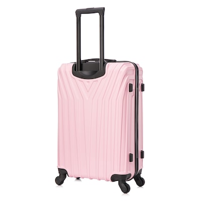 InUSA Vasty 26.37" Hardside Suitcase, 4-Wheeled Spinner, TSA Checkpoint Friendly, Pink (IUVAS00M-PNK)