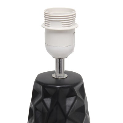 Simple Designs Sculpted Ceramic Table Lamp, Black (LT2083-BLK)