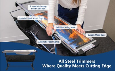United Commercial 51 Rotary Paper Trimmer with Stand and Catch Tray, Silver/Black (RT51S)