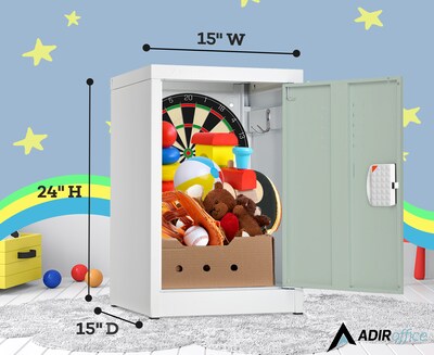 AdirOffice 24"H Single Tier Misty Green Storage Locker (ADI629-02-MGRN-DL)