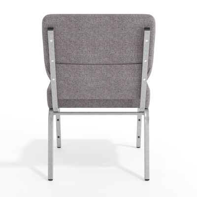 Flash Furniture HERCULES Series Fabric Stacking Church Chair, Gray/Silver Vein Frame (XUCH0221GYSV)