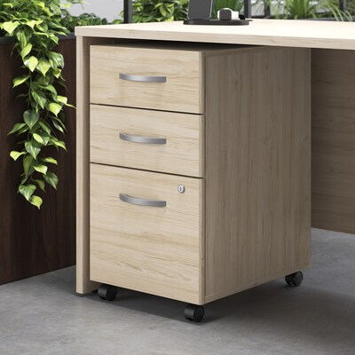 Bush Business Furniture Studio C 72W L Shaped Desk with Drawers, Natural Elm (STC007NESU)