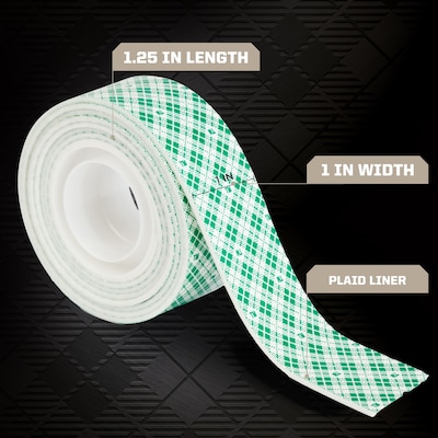Scotch Double-Sided Indoor Mounting Tape, 1" x 3.47 yds, White, 1 Roll/Pack (314S-MED)