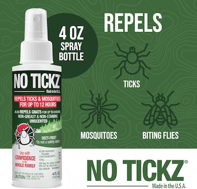 No Tickz Insect Repellent Spray for Ticks, Unscented, 4oz (917095-4Z24)