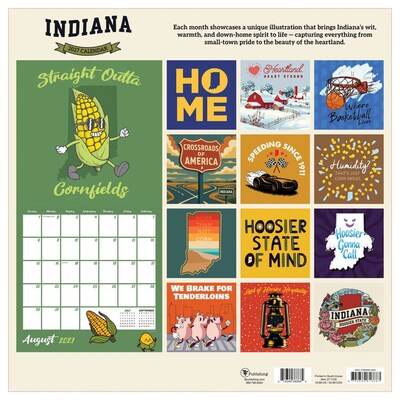 2027 TF Publishing Home: Indiana 12" x 12" Monthly Wall Calendar, Multicolored (27-1129)